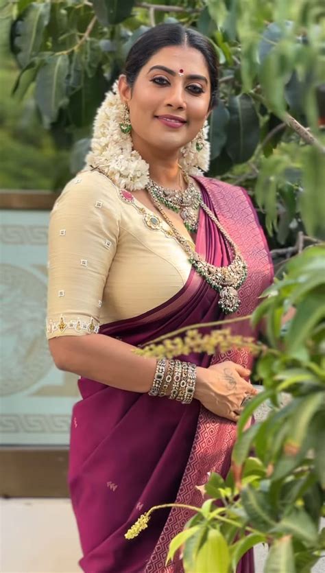 Anitha Mohan | Murtham saree, Hot sarees south blouse
