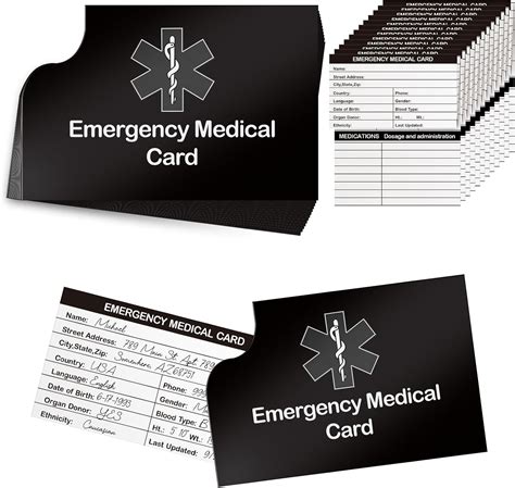 12 Pack Red Medical Condition And Emergency Contact Id