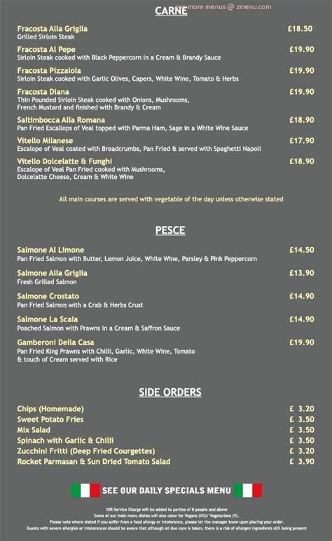 Menu at La Scala Restaurant, Bolton, 49 Chorley Rd