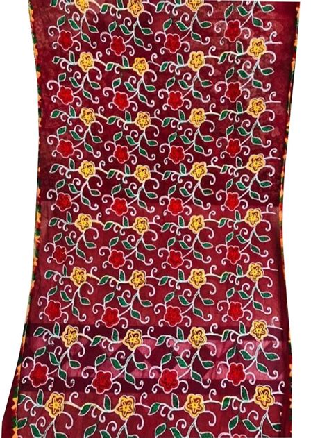 Floral Print Thread Work Nazneen Phulkari Dupatta Printed Size