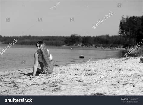 Beautiful Woman Bikini Beach Black White Stock Photo Shutterstock