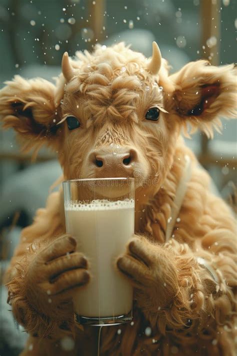 A Cow With A Glass Of Milk World Milk Day Stock Image Image Of Dessert Character 315295755