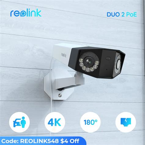 Reolink Duo 2 Poe Camera 4k Dual Lens Outdoor Security Protection Human