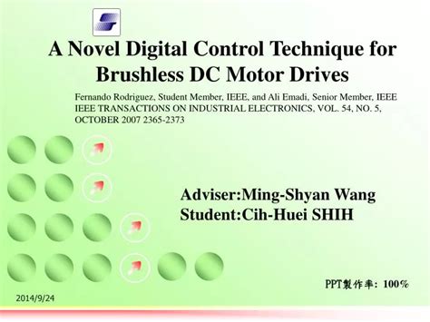 Ppt A Novel Digital Control Technique For Brushless Dc Motor Drives