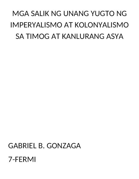 Docx Mga Salik Ng Unang Yugto Ng Imperyalismo Dokumen Tips