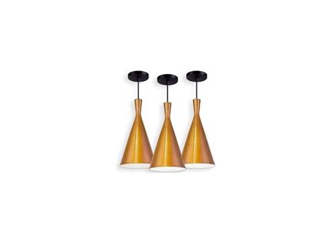 Kit 3 Pendentes Luminária Estilo Tom Dixon Funil em Promoção é no