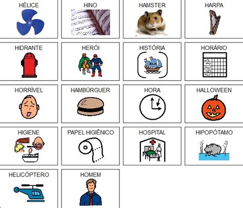 Objetos Com A Letra H Em Portugues - INCLUSÃO: CARTILHA ADAPTADA – LETRA H – atividadeparaeducacaoespecial.com