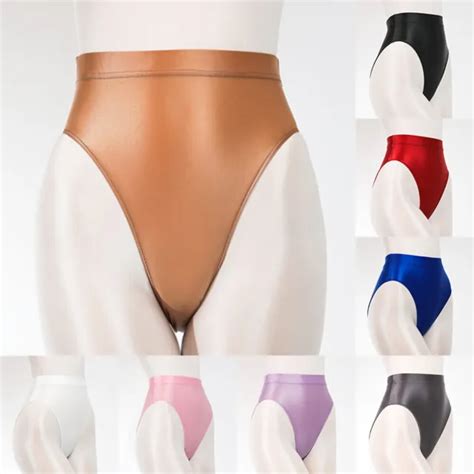 Damen Sexy Glanz Satin Panties Hipster Gl Nzend Wetlook Slip