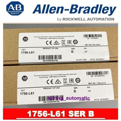 New Allen Bradley AB 1756 L61 SER B ControlLogix 2MB Memory Controller