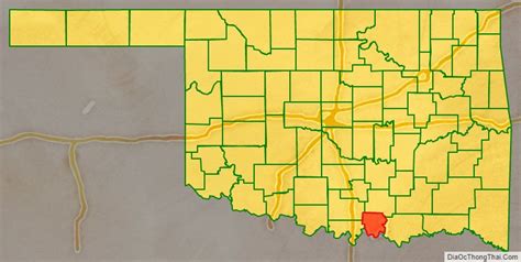 Map of Marshall County, Oklahoma - Thong Thai Real