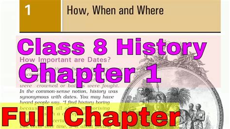 Class History Chapter How When And Where Full Chapter Youtube