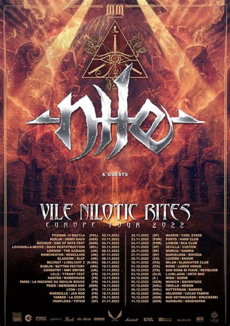 NILE Announces Fall 2022 Vile Nilotic Rites European Tour Arrow