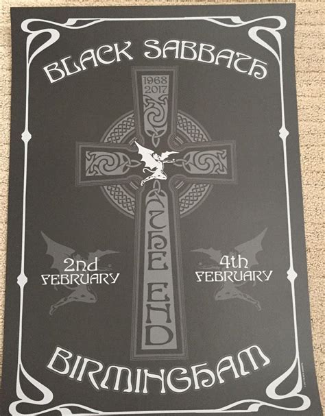 Black Sabbath The End Poster Last Shows Birmingham black and silver ...