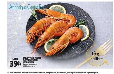 Promo Crevettes Enti Res Cuites Sauvages R Frig R Es Chez Auchan