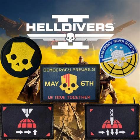 Helldivers 2 Patches Bordados Cr Nio Emblema T Tico De Gancho E Loop