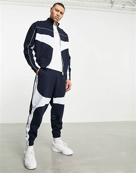 Asos Design Co Ord Oversized Jogger In Blue Colour Block Asos