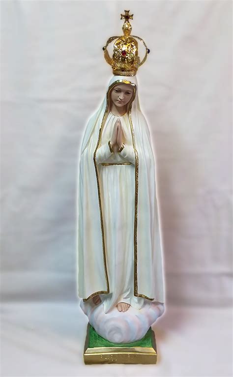 Statue Of Our Lady Of Fatima With Crown Welcome His Heart Sacred