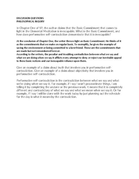 Discussion Question - Basic Commitment - DISCUSSION QUESTIONS