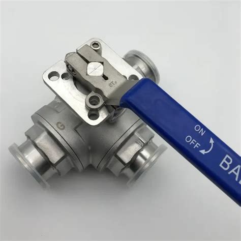 SS304 316L Stainless Steel Sanitary Clamping Type 3 Way Ball Valve 3