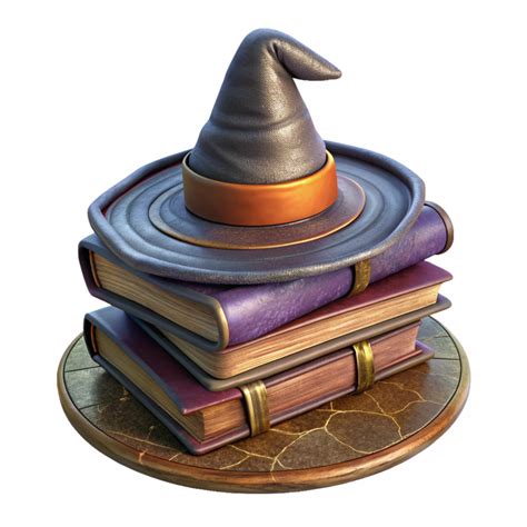 Magical Manuscripts Stack Of Witch Books And Witch Hat D Design