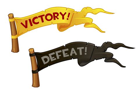 Victory And Defeat Flag For Game Set Flags To Achieve Or Lose Vector