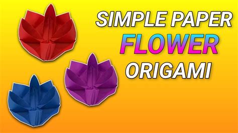 How To Make Paper Flower Origami Very Simple Paper Flower😍🌺 Youtube