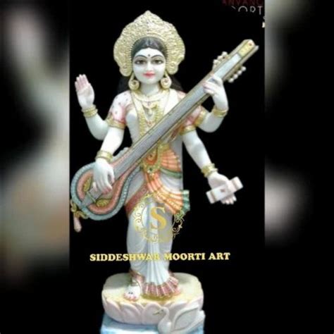 Multicolor Marble Saraswati Statue At Rs Marble Saraswati