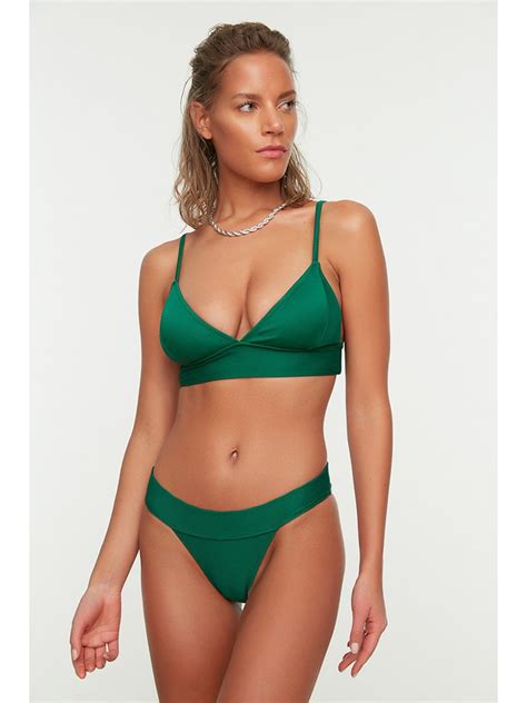 Trendyol Figi Bikini W Kolorze Zielonym Najlepsze Wyprzeda E W Limango