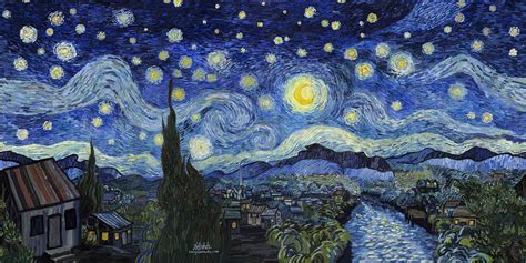 Illustration Starry Night Van Gogh Starry Night Art Van Gogh Art