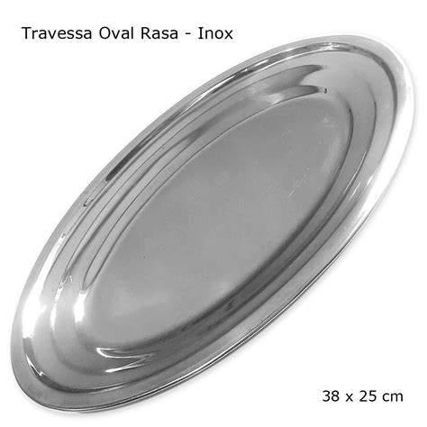 Travessa Oval Rasa Em Inox 35 Cm Gourmet Mix