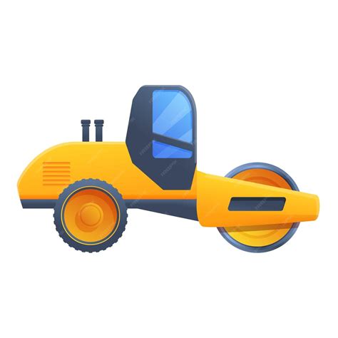 Premium Vector Vehicle Road Roller Icon Cartoon Of Vehicle Road