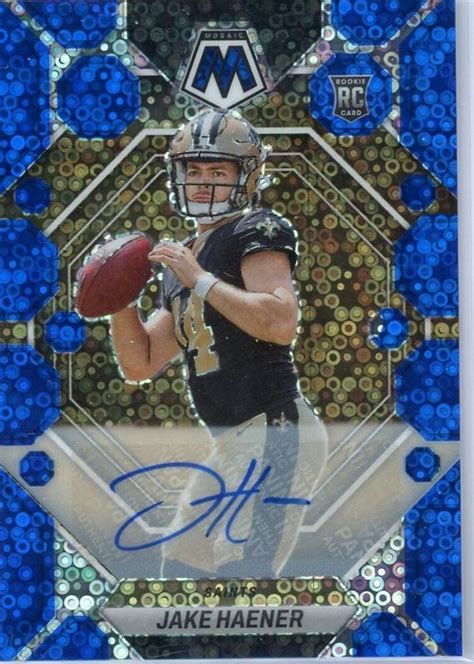 Jake Haener Mosaic Rookie Autographs No Huddle Blue Psa