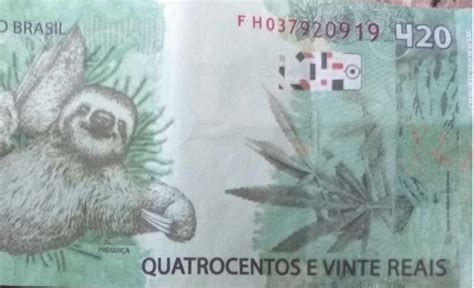 Polícia apreende nota falsa de R 420 estampada maconha