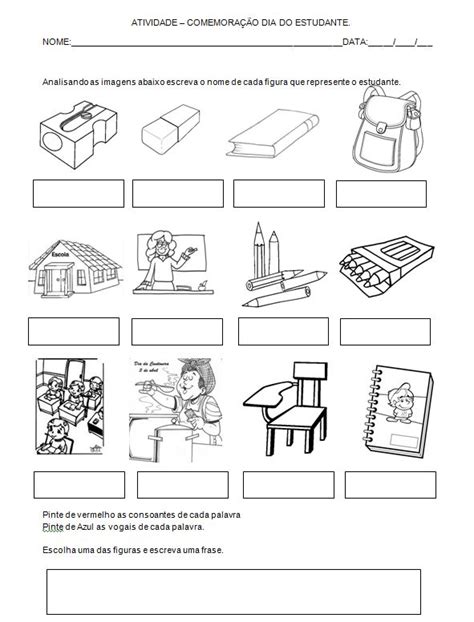 50 Atividades do Dia do Estudante para Imprimir Educação Infantil