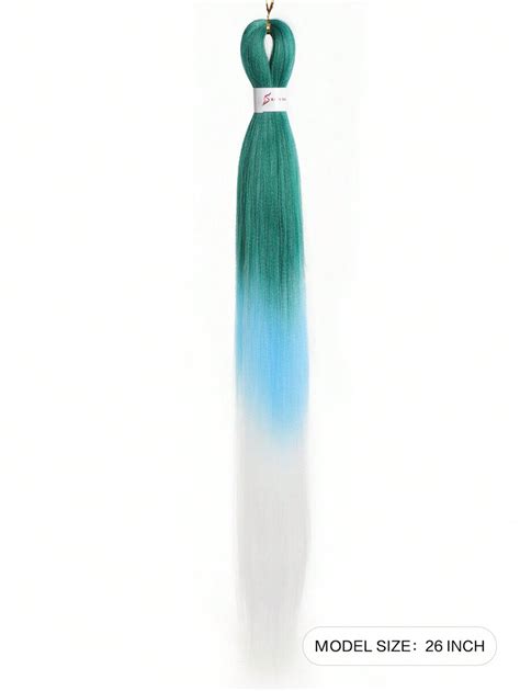 Cabelo Trançado Sintético Ombré Verde Azul Pré Esticado Extensões de