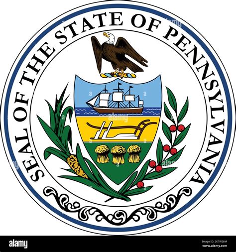 Accurate Correct Pennsylvania State Seal Newly Expertly Reconstructed