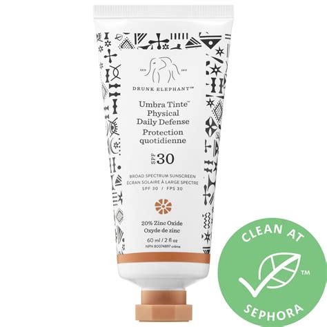 Drunk Elephant Umbra Tinte Physical Daily Defense Broad Spectrum Sunscreen Spf 30 Best Face