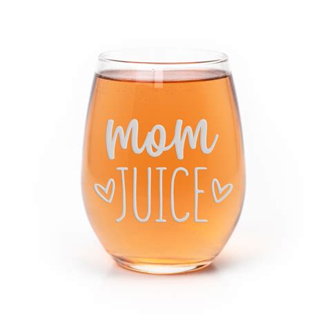 Mom Juice Stemless Wine Glass Mommy Wine Glasses Funny Wine Glasses New Mom Wine Glass Mother