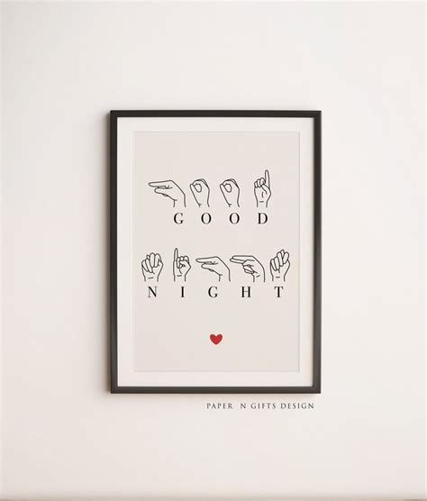 Good Night Poster Good Night Sign Language Poster for Kids - Etsy