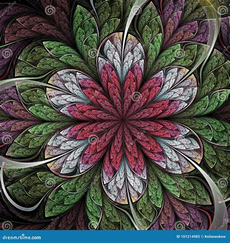 Colorful fractal flower stock illustration. Illustration of design ...