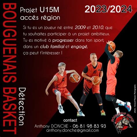 Projet U15M Accès Région 2023 2024 BOUGUENAIS BASKET