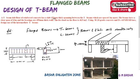 T Beam Design Ii Drcs Ii By G M Basha I Youtube