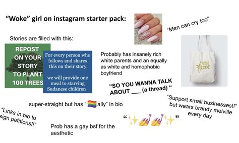 woke girl  instagram starter pack rstarterpacks