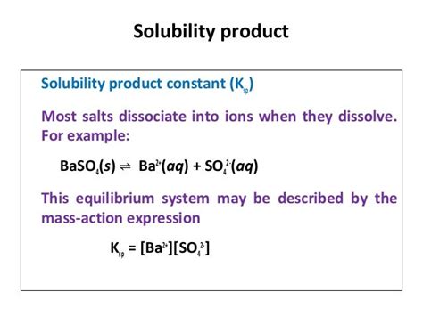 Solubility And Solubility Product