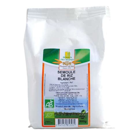 Semoule De Riz Blanche BIO Moulin Des Moines 500 G La Belle Vie