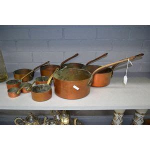 Antique French Copper Saucepan Set Copper Metalware