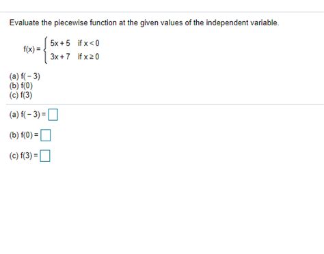 Answered Evaluate The Piecewise Function At The Bartleby