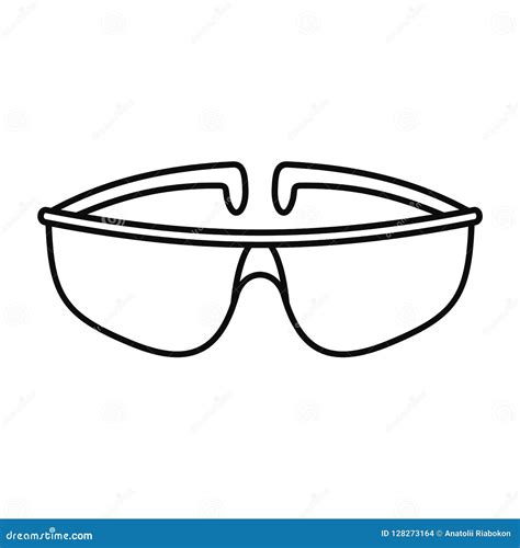 Chemical Protect Glasses Icon Outline Style Stock Vector