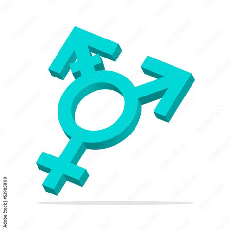 Transgender Symbol Vector 3d Icon Of Transgender Sex Gender Symbol Merged Male Female And