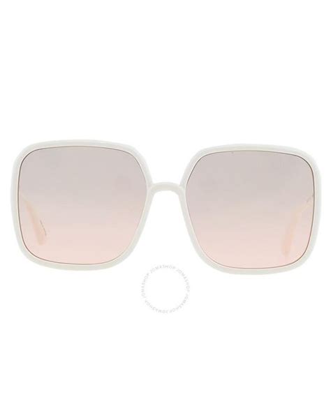 Dior Stellaire Pink Square Sunglasses Cd40006u 25f 59 In White Lyst